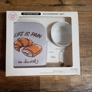 Hydration Accessory Set - Life Is Pain Pouch in Light Gray